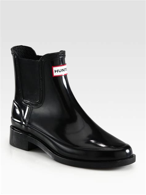 Lyst - HUNTER Short Rubber Rain Boots in Black