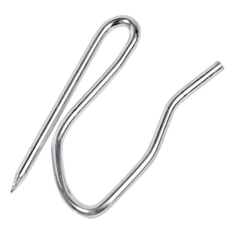 60 Pack Metal Curtain Hooks Pin-On Drapery Hooks 1.2 by 0.8 Inch Silver ...