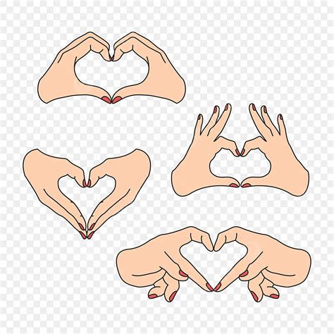 Diferentes Tipos De Diseño De Gestos De Mano En Forma De Corazón PNG ,dibujos Corazón, Mano ...