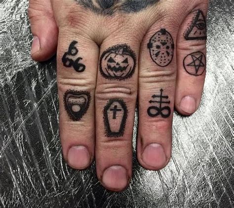 Finger tattoo ideas men women goth | Knuckle tattoos, Hand and finger ...