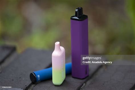 A view of vape cigarettes in London, England on August 08, 2023. The ...