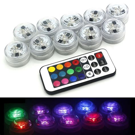 12pcs/Lot CR2032 Battery Operated 3CM Mini RGB LED Submersible ...