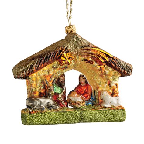 Nativity Scene Glass Christmas Ornament | Gump's