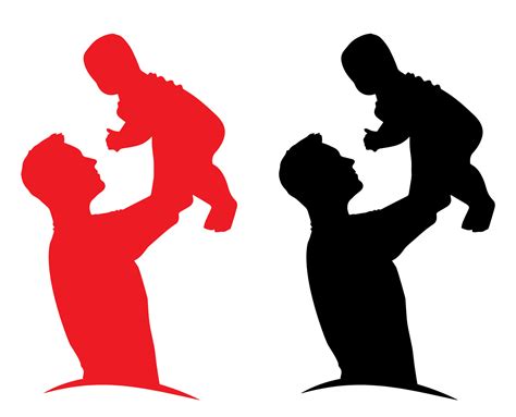 Silhouette of father holding baby design vector 12675847 Vector Art at ...