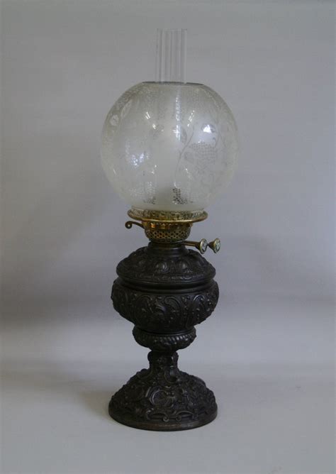 Victorian Oil Lamp with Pewter Base | Oil lamps, Antique oil lamps, Lamp