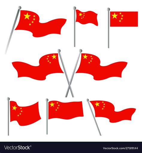 China flag colors and proportion national Vector Image