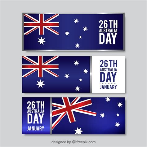 Free Vector | Realistic australia day banners collection