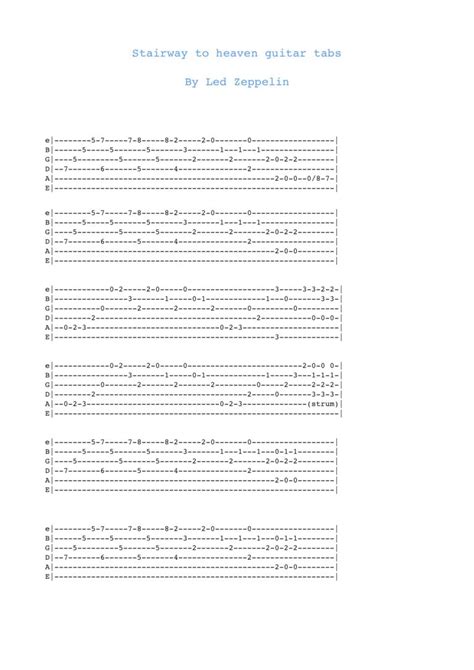 Stairway to Heaven Guitar Tabs | Free Sheet Music