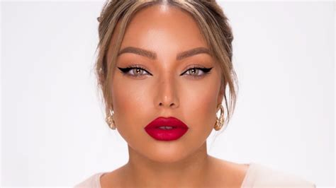 CLASSIC WINGED EYELINER + RED LIP MAKEUP LOOK (QUICK & EASY) - Dilan ...