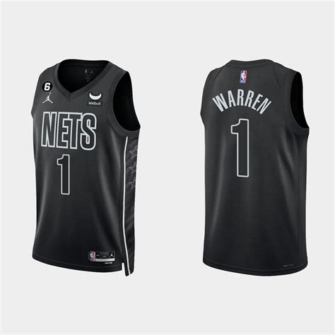 Brooklyn Nets #1 T.J. Warren Statement Edition Black 2022-23 Jersey ...