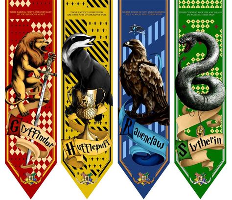 Hogwarts House Banners by AniaArtNL on DeviantArt | Harry potter bookmark, Harry potter crafts ...