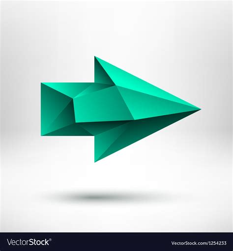 3d green right arrow sign with light background Vector Image