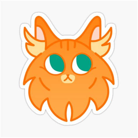 "Orange Fluffy Tabby Cat Face" Sticker for Sale by ByAndreaKoehler ...