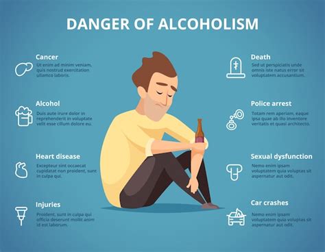 Alcoholism infographic. alcohol and drugs addiction dangerous drunk driving car people social ...