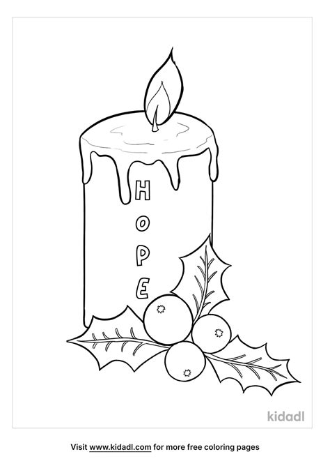 Free Advent Hope Candle Coloring Page | Coloring Page Printables | Kidadl