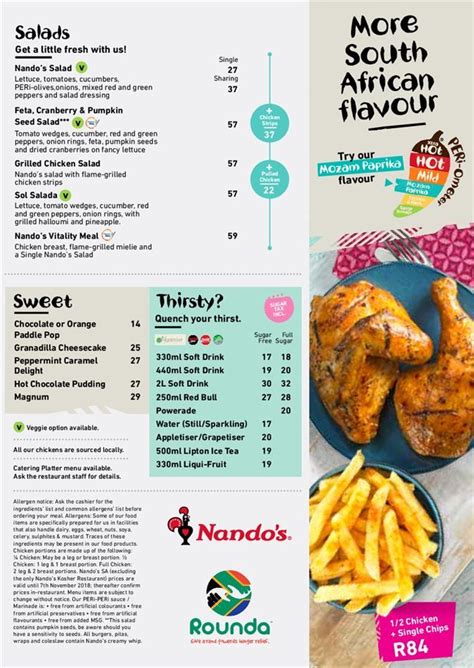 Nando's Menu Prices | Breakfast menu, Nandos breakfast, Burger and chips