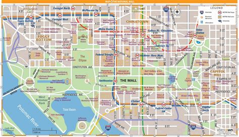 National Mall Map In Washington, D.c. | Wheretraveler - Washington Dc ...