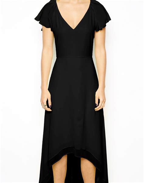 Lyst - Asos High Low Hem Maxi Dress in Black