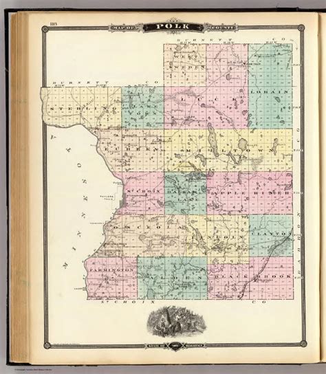 Map of Polk County, State of Wisconsin.