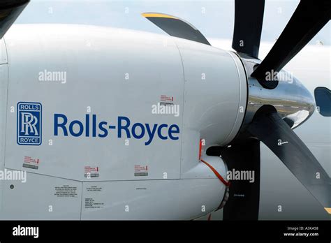 Logo of Rolls Royce on engine of Saab 2000 Aircraft Dowty propeller ...