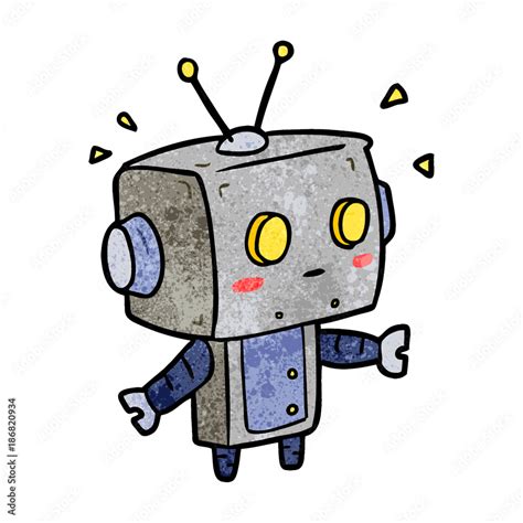 cute cartoon surprised robot Stock Vector | Adobe Stock