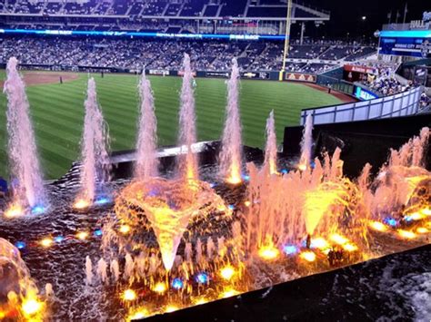 The fountains at Kauffman Stadium provide a beautiful backdrop while enjoying a Royal's game ...