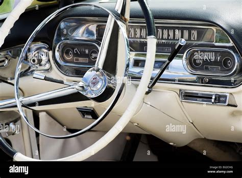 1950s Cadillac dashboard and interior abstract. Classic American car Stock Photo - Alamy