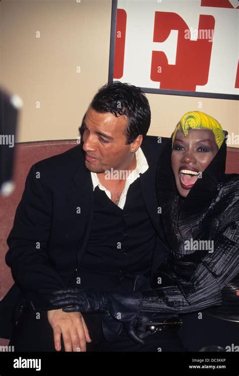 GRACE JONES with husband Atila.1997 New Year celebration at Life Club Stock Photo, Royalty Free ...