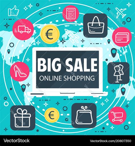 Online shopping internet sale poster Royalty Free Vector