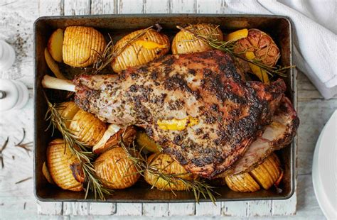 Roast leg of lamb with hasselback potatoes recipe Best Roast Lamb, Roast Lamb Leg, Easter Lamb ...