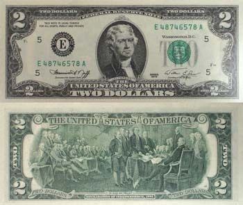 1976 Jefferson $2 Note Uncirculated | Dollar bill, Two dollars, Bank notes