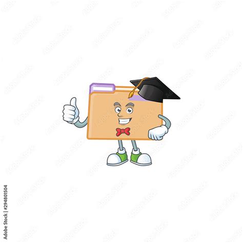 Graduation folder icon with character the mascot Stock Vector | Adobe Stock