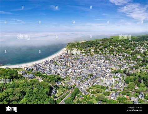 France, Seine Maritime, Etretat, Cote d'Abatre (aerial view Stock Photo ...