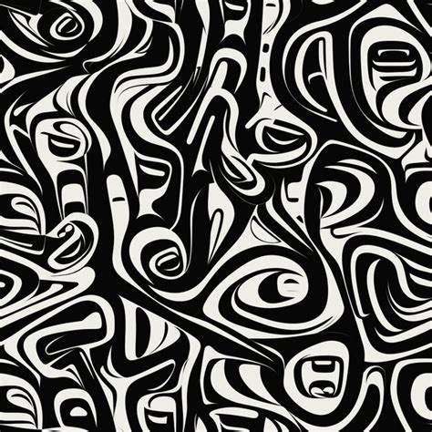 Premium AI Image | a black and white abstract pattern with a large ...