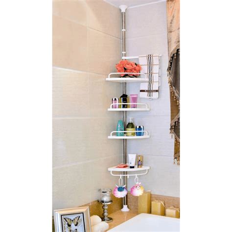 Bathroom Corner Shelf 4 Tier Adjustable Shower Rack Stainless ...