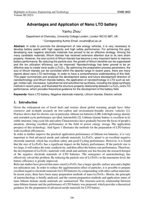 (PDF) Advantages and Application of Nano LTO battery