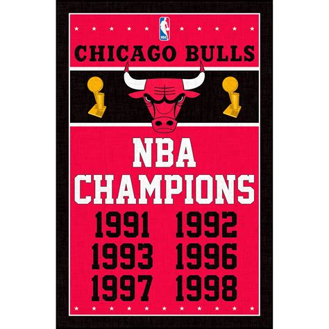 Chicago Bulls 22.4'' x 34'' NBA Champions Poster - Walmart.com