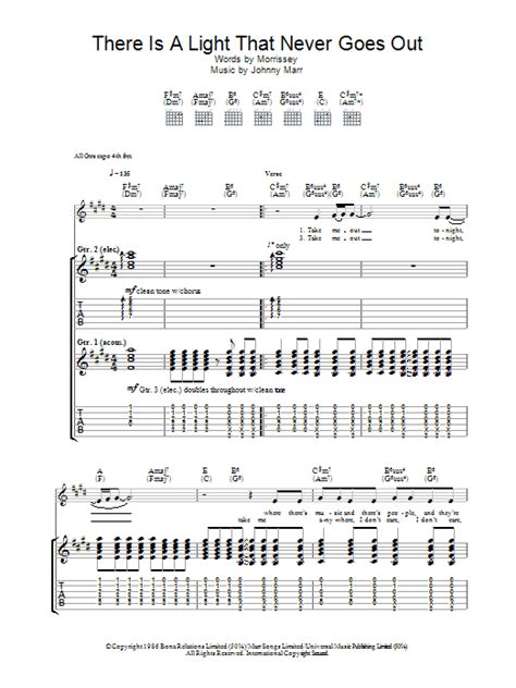 There Is A Light That Never Goes Out by The Smiths - Guitar Tab ...