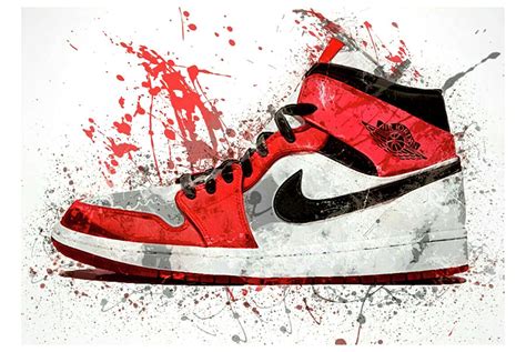 Air Jordan 1 Poster Basketball Shoes Print Michael Jordan Wall Art ...