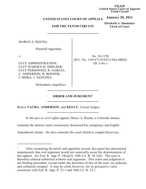 10-1158 - US Court of Appeals, Tenth Circuit Opinions