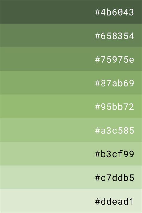 Green color palette | Hex color palette, Green colour palette, Green ...