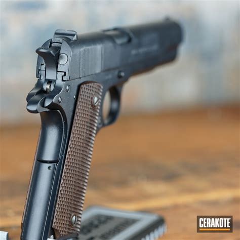 Colt 1911 Pistol Cerakoted using SOCOM Blue | Cerakote