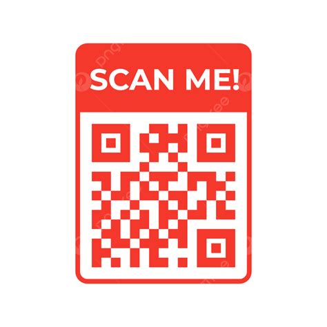 Simple Red Qr Code With Border And Label Scan Me Transparent Background, Qr, Code, Qr Code PNG ...