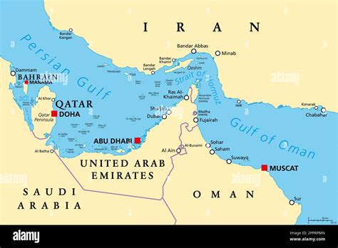 Strait of hormuz map Stock Vector Images - Alamy