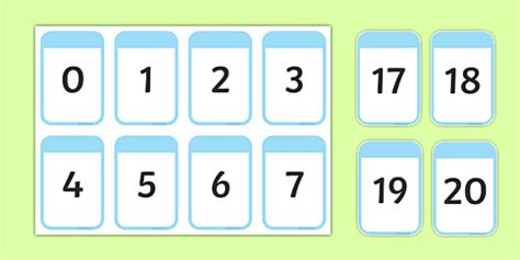 Number Cards 0-20 - ESL Number Resources (teacher made)