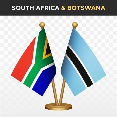 Premium Vector | South africa vs botswana flags rsa 3d standing desk flag vector