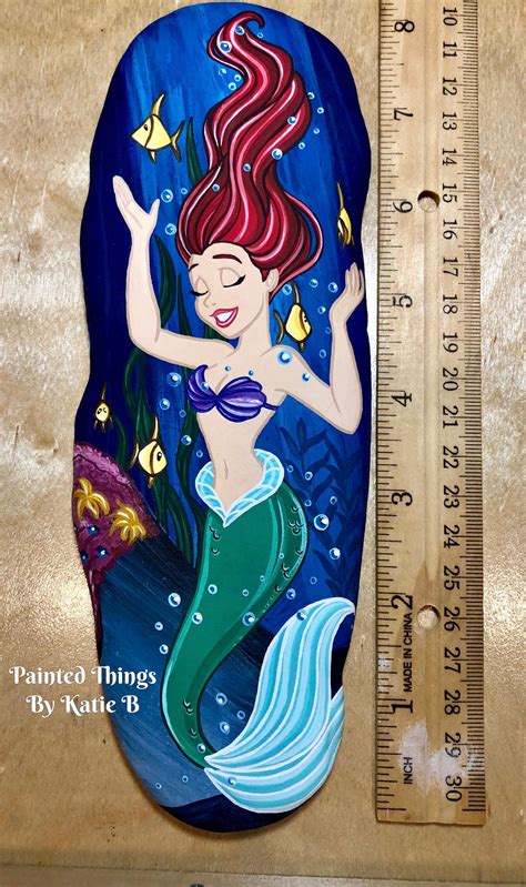 Painted Rock - Ariel Under the Sea by starfiregal92 on DeviantArt