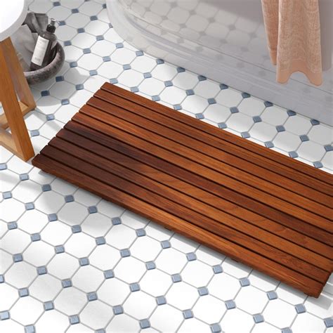 Beachcrest Home Nempnett Thrubwell Teak & Wood Shower mat & Reviews ...