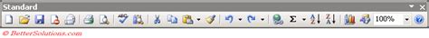 Excel Ribbon - Standard Toolbar
