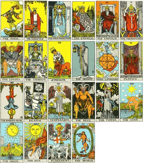 Tarot Cards Rider Waite Major Arcana